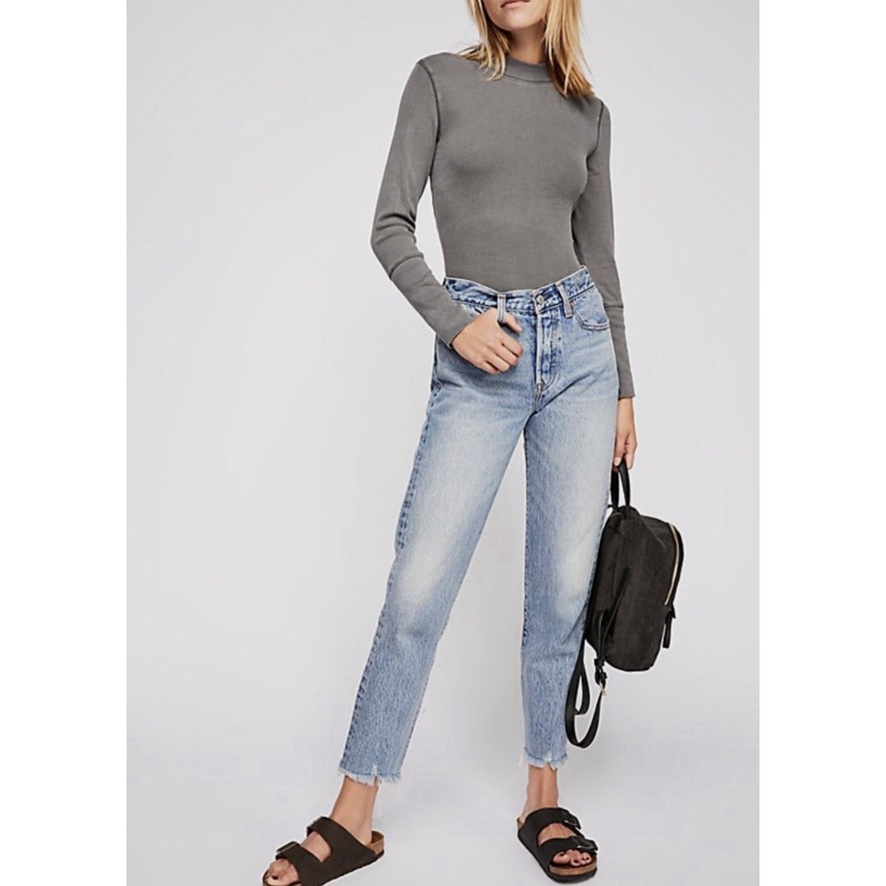 Free People Intimately Free The Rickie Mock Neck Top Sz M Black Ribbed Soft